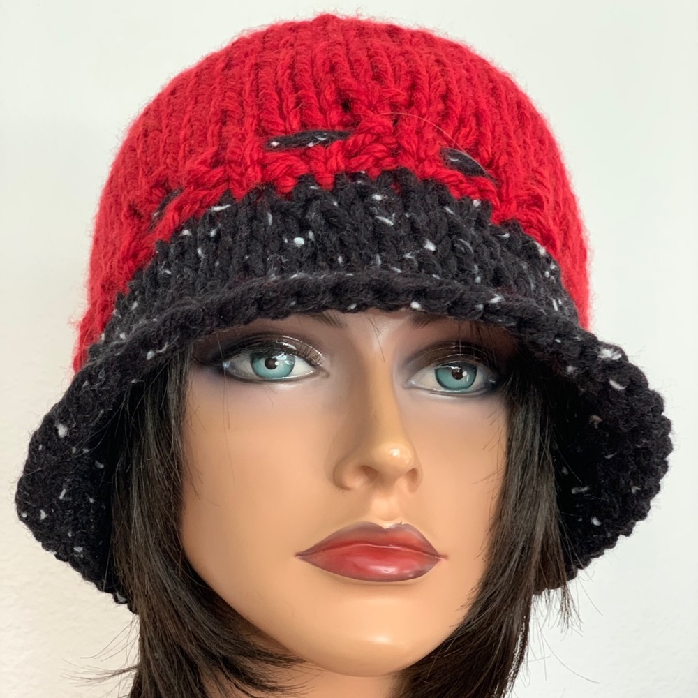 Hand Knits 2 Love Hat Cap Designer Silver Bead